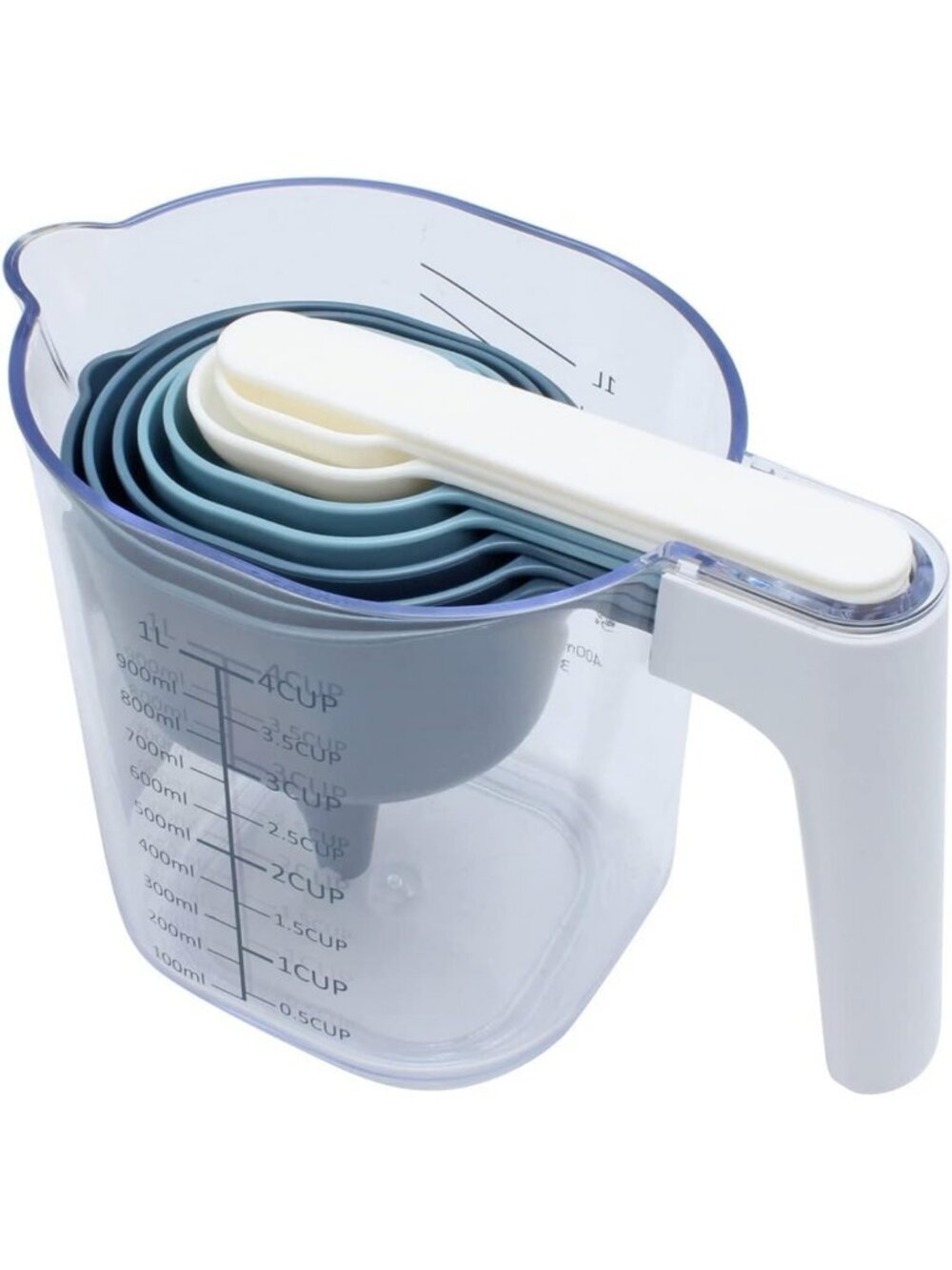 Colorful 9-Piece Measuring Cup Set - Stackable Liquid & Dry Measuring Tools with